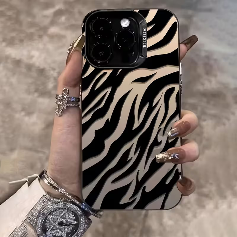 Apple Iphone 15 Pro Max - Zebra-patroon Zwarte Geavanceerde IMD Stootvaste Hoes
