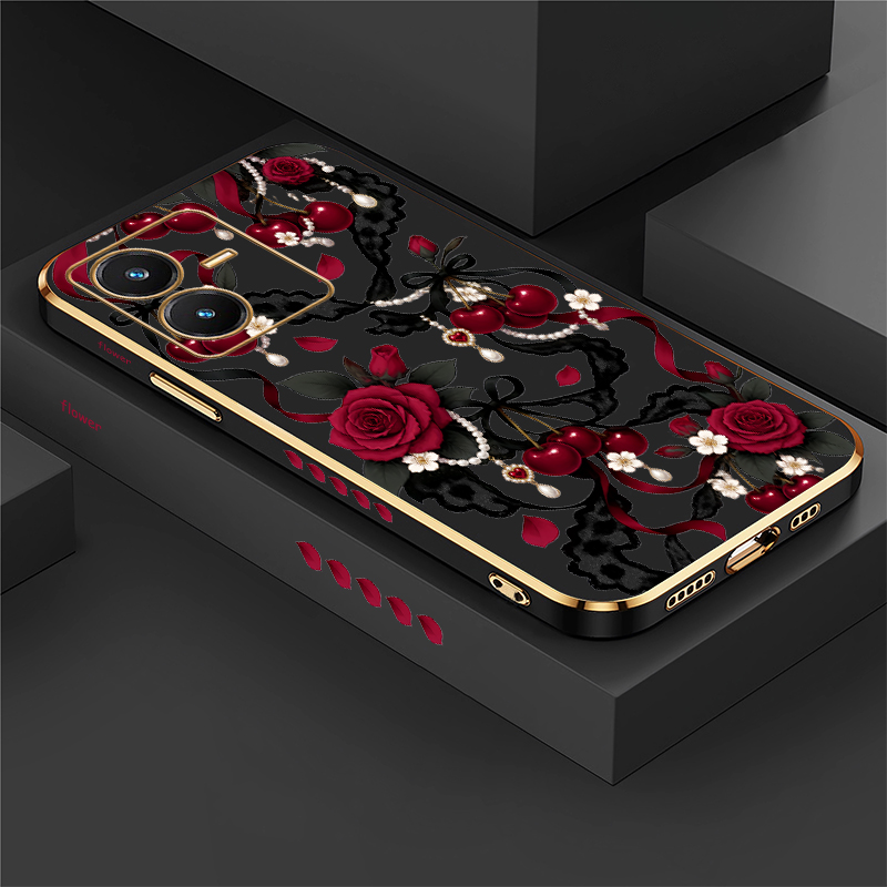 Vivo Y28 - Rozenprint hoesje voor Vivo Y28 S