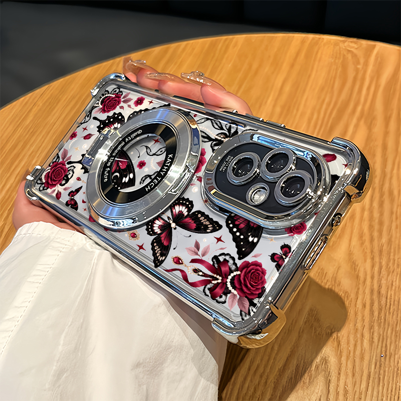 Oppo Reno 12 - Mooie Bloemen Vlinders Telefoonhoesje Voor OPPO